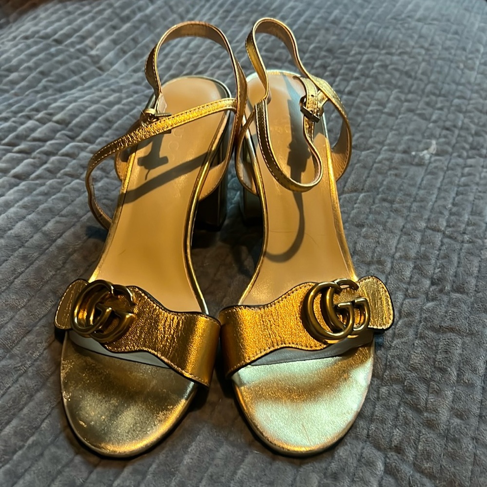 GUCCI Marmont GG Ankle-Strap Sandals